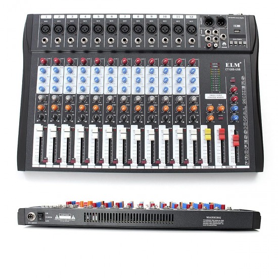 EL M CT-120S 12 Channel Professional Live Studio Audio Mixer Power USB Mixing Console EL M CT-120S 12 Channel Professional Live Studio Audio Mixer Power USB Mixing Console