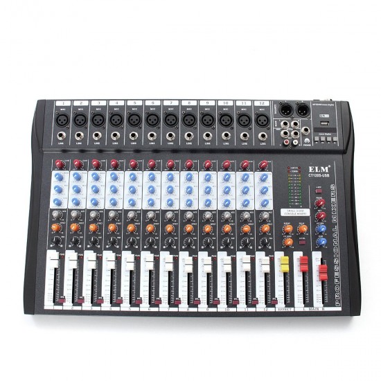 EL M CT-120S 12 Channel Professional Live Studio Audio Mixer Power USB Mixing Console EL M CT-120S 12 Channel Professional Live Studio Audio Mixer Power USB Mixing Console