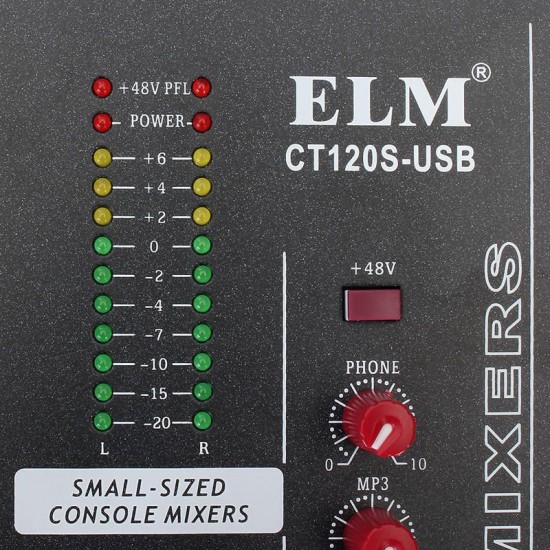 EL M CT-120S 12 Channel Professional Live Studio Audio Mixer Power USB Mixing Console EL M CT-120S 12 Channel Professional Live Studio Audio Mixer Power USB Mixing Console