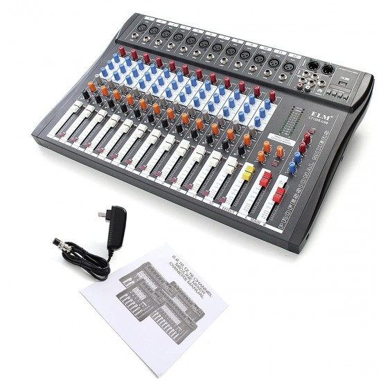 EL M CT-120S 12 Channel Professional Live Studio Audio Mixer Power USB Mixing Console EL M CT-120S 12 Channel Professional Live Studio Audio Mixer Power USB Mixing Console