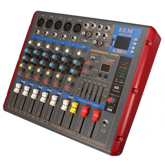 EL M SMR703-USB 6 Channel bluetooth USB Audio Mixer Mixing Console for DJ KTV Karaoke EL M SMR703-USB 6 Channel bluetooth USB Audio Mixer Mixing Console for DJ KTV Karaoke