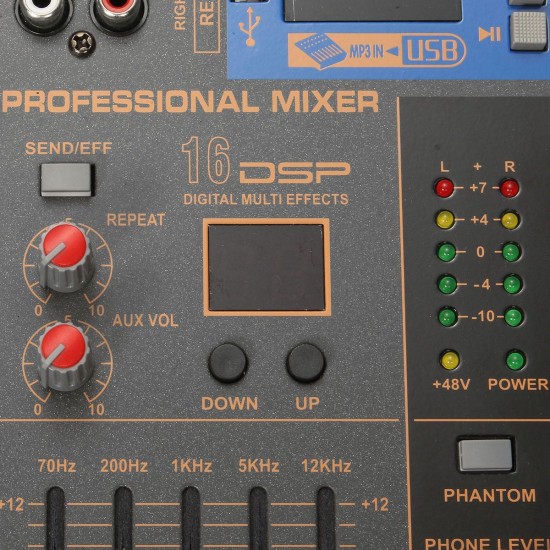 EL M SMR703-USB 6 Channel bluetooth USB Audio Mixer Mixing Console for DJ KTV Karaoke EL M SMR703-USB 6 Channel bluetooth USB Audio Mixer Mixing Console for DJ KTV Karaoke