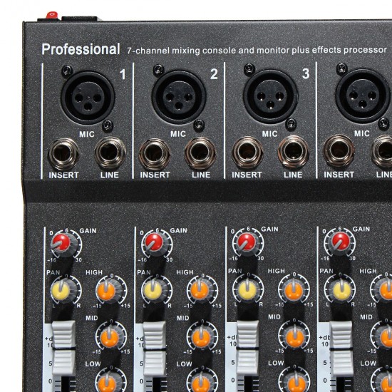 7 Channel Professional Live Studio Audio Mixer USB Mixing Console KTV DJ Karaoke 7 Channel Professional Live Studio Audio Mixer USB Mixing Console KTV DJ Karaoke