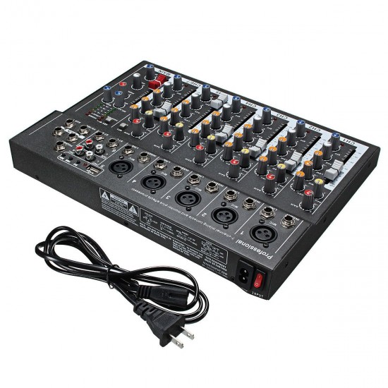 7 Channel Professional Live Studio Audio Mixer USB Mixing Console KTV DJ Karaoke