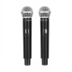 A-666 UHF Wireless 2Ch Handheld Mic Cardioid Microphone System for Kraoke Speech Party