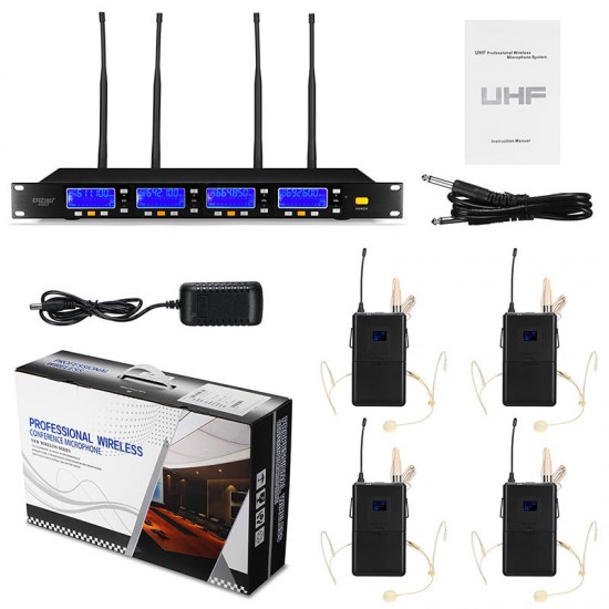 600GT UHF Wireless 4ch Handheld Microphone System for Speech Meeting