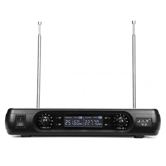 V-2 Wireless Dual Microphone Mic System for KTV Karaoke Speech Event US V-2 Wireless Dual Microphone Mic System for KTV Karaoke Speech Event US