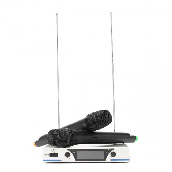 V-3 VHF 2 Channel Handheld Mic Home KTV Party Karaoke Wireless Microphone System