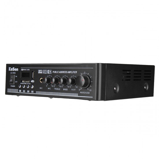 LS-50U 2x50W bluetooth 2CH Stereo Amplifier Support SD Card USB FM Microphone
