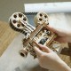 LK601 DIY Classic Wooden Vintage Movie Projector DIY 3D Vitascope Kit Wooden Puzzle Retro Projector