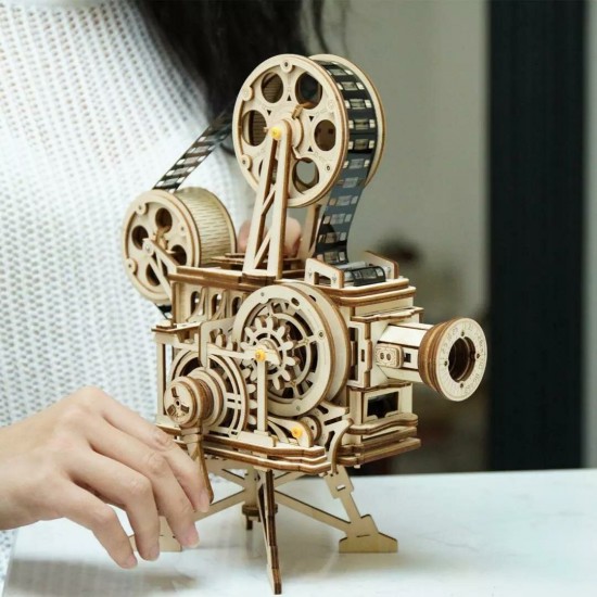 LK601 DIY Classic Wooden Vintage Movie Projector DIY 3D Vitascope Kit Wooden Puzzle Retro Projector LK601 DIY Classic Wooden Vintage Movie Projector DIY 3D Vitascope Kit Wooden Puzzle Retro Projector