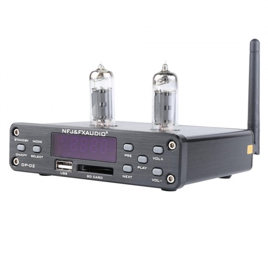 DP-02 6K4 MINI HiFi bluetooth Audio Tube Headphone Amplifier Support USB SD Card