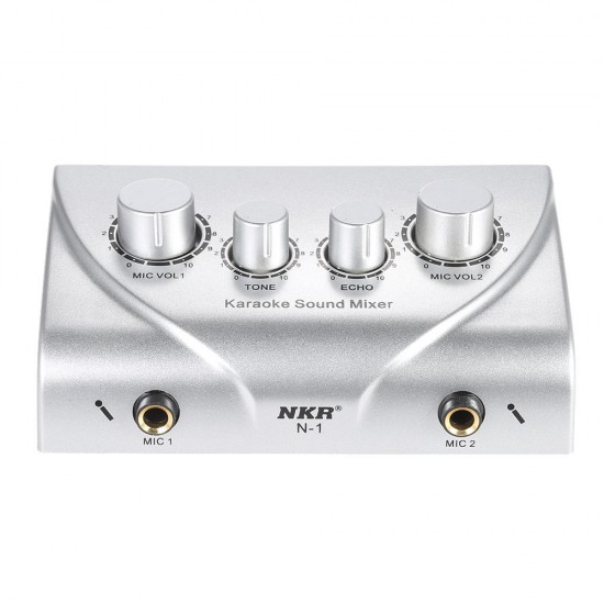 N-1 Karaoke Sound System Echo Mixer Dual Mic Inputs Amplifier N-1 Karaoke Sound System Echo Mixer Dual Mic Inputs Amplifier