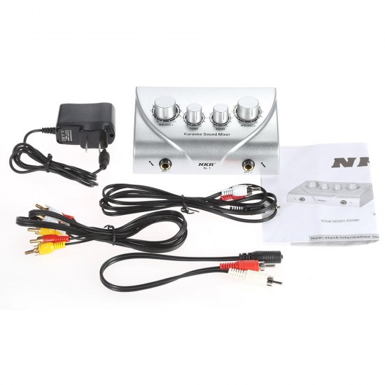 N-1 Karaoke Sound System Echo Mixer Dual Mic Inputs Amplifier