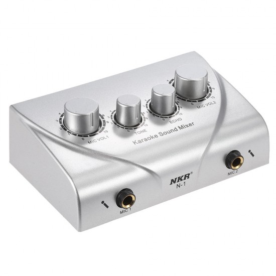 N-1 Karaoke Sound System Echo Mixer Dual Mic Inputs Amplifier N-1 Karaoke Sound System Echo Mixer Dual Mic Inputs Amplifier