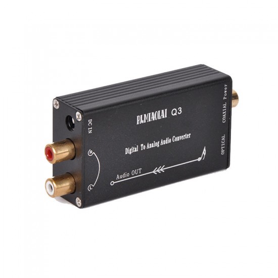 Q3 HiFi Mini DAC Digital to Analog Audio Converter DAC Optical Coaxial Input RCA Out