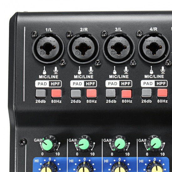 Portable 8 Channel Professional Live Studio Audio KTV Karaoke Mixer USB Mixing Console 48V