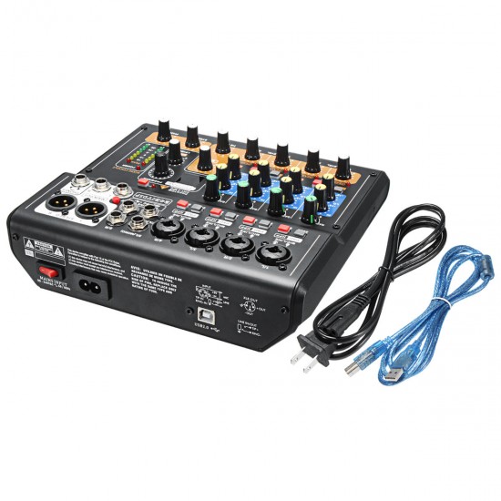 Portable 8 Channel Professional Live Studio Audio KTV Karaoke Mixer USB Mixing Console 48V