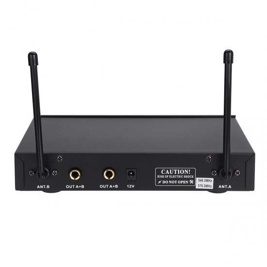 Portable UHF 2 Channel Wireless Microphone 500-599 Mhz Karaoke Wedding Evening Party DJ EU UK US Plug Home Theatre System Portable UHF 2 Channel Wireless Microphone 500-599 Mhz Karaoke Wedding Evening Party DJ EU UK US Plug Home Theatre System