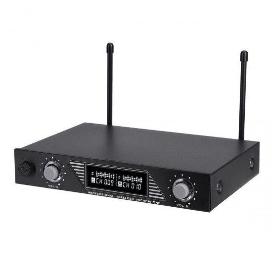Portable UHF 2 Channel Wireless Microphone 500-599 Mhz Karaoke Wedding Evening Party DJ EU UK US Plug Home Theatre System Portable UHF 2 Channel Wireless Microphone 500-599 Mhz Karaoke Wedding Evening Party DJ EU UK US Plug Home Theatre System