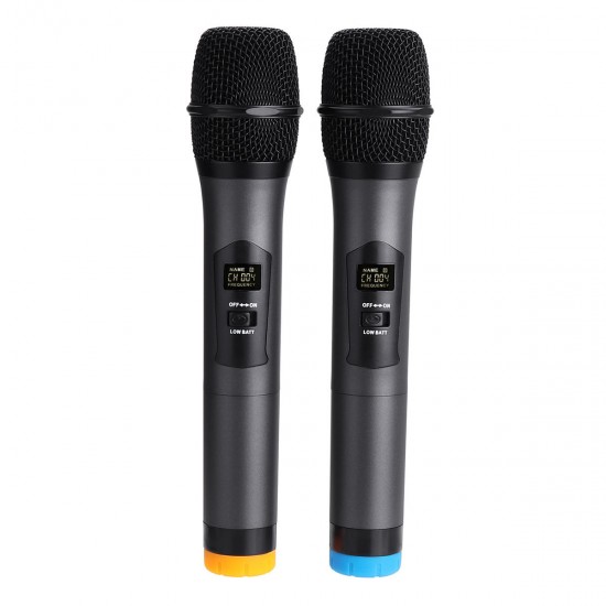 Portable UHF 2 Channel Wireless Microphone 500-599 Mhz Karaoke Wedding Evening Party DJ EU UK US Plug Home Theatre System