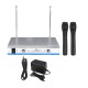 Professional 2 Channel 2 Cordless Handheld Mic UHF Wireless Microphone System