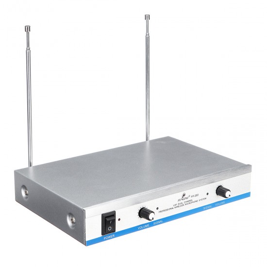Professional 2 Channel 2 Cordless Handheld Mic UHF Wireless Microphone System Professional 2 Channel 2 Cordless Handheld Mic UHF Wireless Microphone System