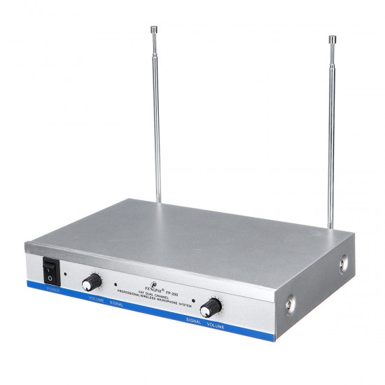 Professional 2 Channel 2 Cordless Handheld Mic UHF Wireless Microphone System Professional 2 Channel 2 Cordless Handheld Mic UHF Wireless Microphone System