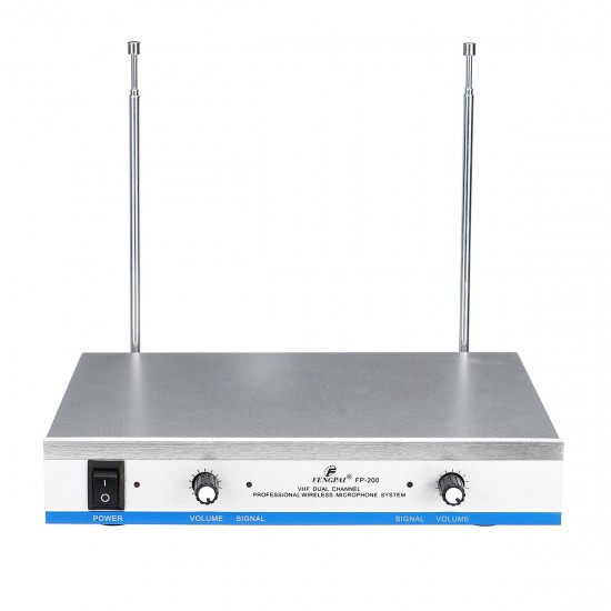 Professional 2 Channel 2 Cordless Handheld Mic UHF Wireless Microphone System Professional 2 Channel 2 Cordless Handheld Mic UHF Wireless Microphone System