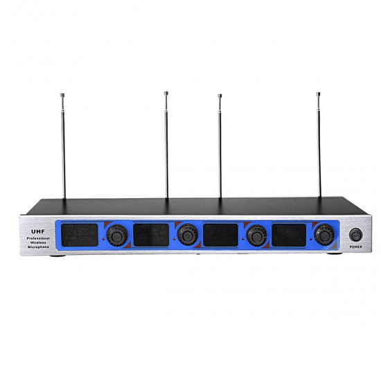 Professional 4 Channel 4 Cordless Handheld Mic UHF Wireless Microphone System Karaoke AU Professional 4 Channel 4 Cordless Handheld Mic UHF Wireless Microphone System Karaoke AU