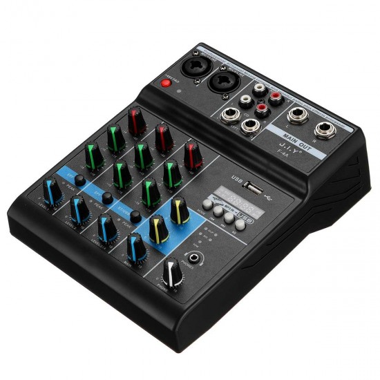 Professional 4 Channel Audio Mixer bluetooth 5.0 USB Computer Reverberation DJ Controller Stage Lifeshow Mixing Console