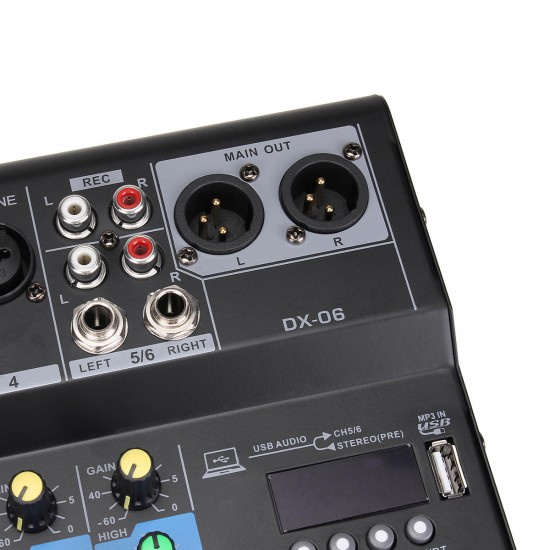 Professional 6 Channel Stereo USB Live Mixing Studio Audio Sound Mixer Console Professional 6 Channel Stereo USB Live Mixing Studio Audio Sound Mixer Console