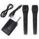 Professional UHF Double Wireless Handheld Karaoke Microphone with 3.5mm Receiver Professional UHF Double Wireless Handheld Karaoke Microphone with 3.5mm Receiver