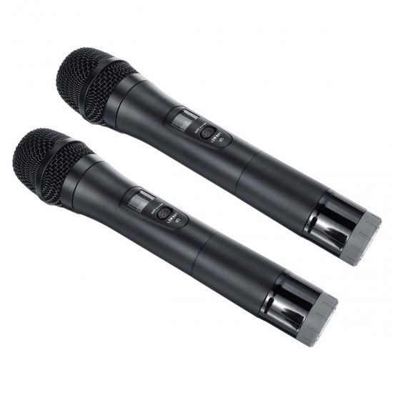 Professional UHF Double Wireless Handheld Karaoke Microphone with 3.5mm Receiver Professional UHF Double Wireless Handheld Karaoke Microphone with 3.5mm Receiver