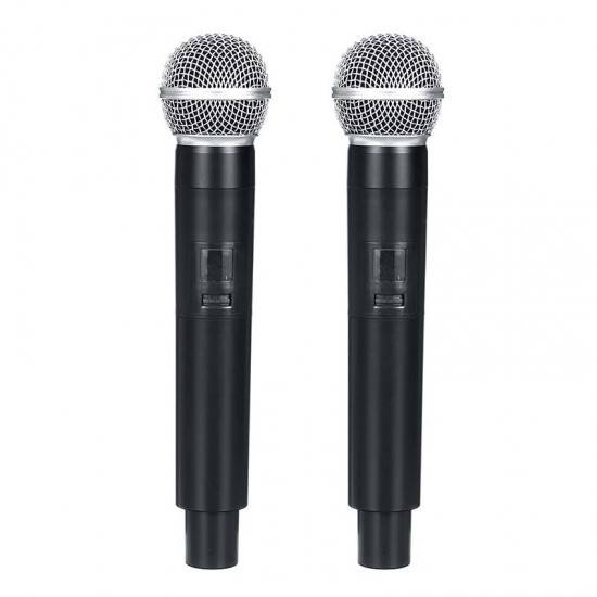 Professional UHF Wireless Microphone System 2 Channel 2 Cordless Handheld Mic Kraoke Speech Party supplies Cardioid Microphone Professional UHF Wireless Microphone System 2 Channel 2 Cordless Handheld Mic Kraoke Speech Party supplies Cardioid Microphone
