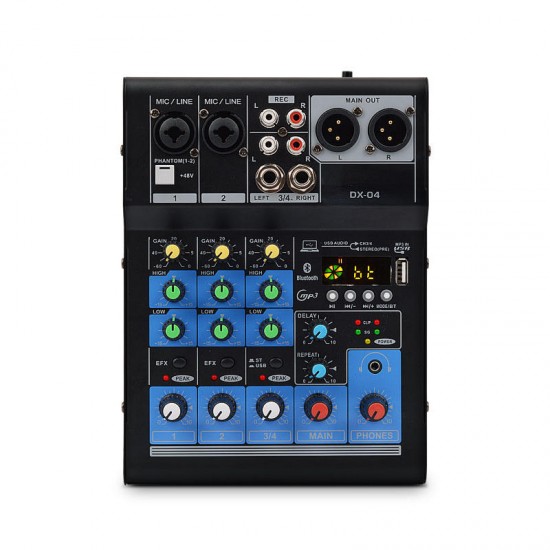 Professional bluetooth Sound Card 4 Channel Audio Mixer USB Small Mixing Console for Home Stage Karaoke DJ Equipment Professional bluetooth Sound Card 4 Channel Audio Mixer USB Small Mixing Console for Home Stage Karaoke DJ Equipment