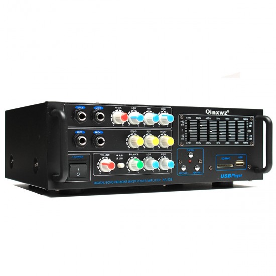 KA-639 Professional Home Audio 1200 Watt Stereo Power Amplifier Support USB SD Card