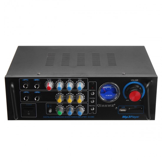 600W+600W 2CH HIFI bluetooth Digital Mixed IC Home Car Audio Stereo Amplifier Support 4 MIC Input