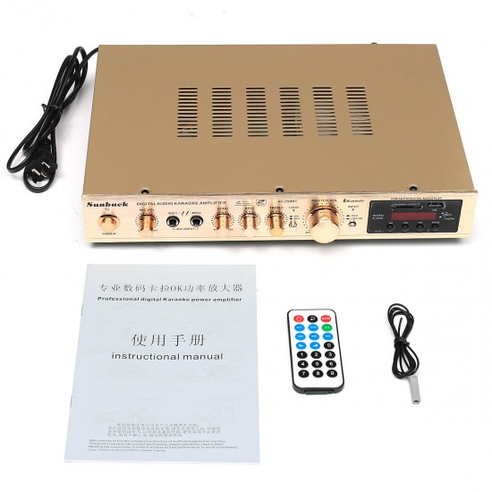 AV-298BT bluetooth 5 Channel FM 1200W 220V Amplifier with Remote Control Support SD MMC USB