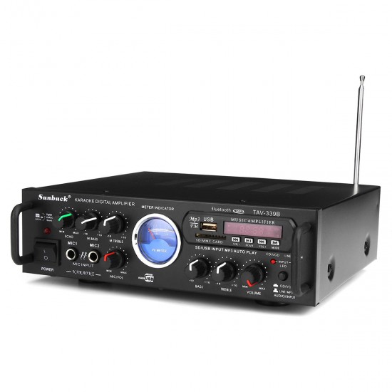 TAV-339B 110V bluetooth 600w Karaoke Power Stero Amplifier With VU Meter FM 2 Ch USB SD