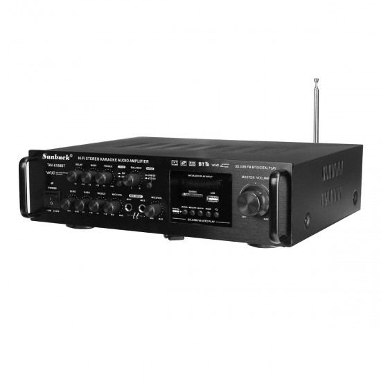 TAV-6188BT 2000W 4ohm Setero bluetooth FM Karaoke Amplifier RC Support 2 Microphone