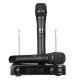 UHF 220-270MHz Wireless Microphone System Receiver Dual Mic Handheld Cordless KTV Stage