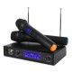 V3002 VHF Wireless Microphone System 2PCS Handheld LCD Mic with 2 CH Receiver