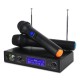V3002 VHF Wireless Microphone System 2PCS Handheld LCD Mic with 2 CH Receiver V3002 VHF Wireless Microphone System 2PCS Handheld LCD Mic with 2 CH Receiver