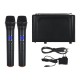 V3002 VHF Wireless Microphone System 2PCS Handheld LCD Mic with 2 CH Receiver