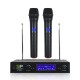 V3002 VHF Wireless Microphone System 2PCS Handheld LCD Mic with 2 CH Receiver V3002 VHF Wireless Microphone System 2PCS Handheld LCD Mic with 2 CH Receiver