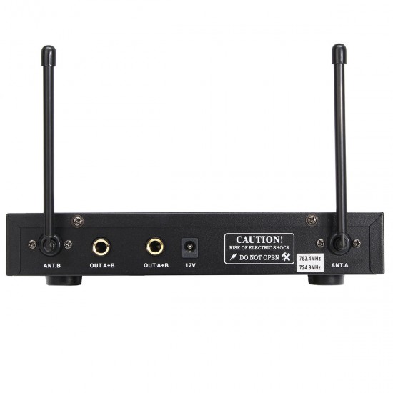 VHF Wireless Microphone Receiver 2 Channel Transmitter System Two Handheld Microphone VHF Wireless Microphone Receiver 2 Channel Transmitter System Two Handheld Microphone