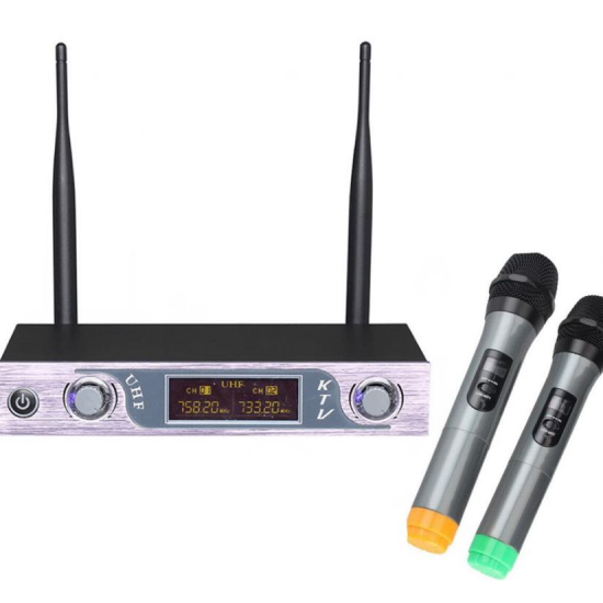 VHF Wireless Microphone Receiver 2 Channel Transmitter System Two Handheld Microphone VHF Wireless Microphone Receiver 2 Channel Transmitter System Two Handheld Microphone