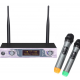 VHF Wireless Microphone Receiver 2 Channel Transmitter System Two Handheld Microphone