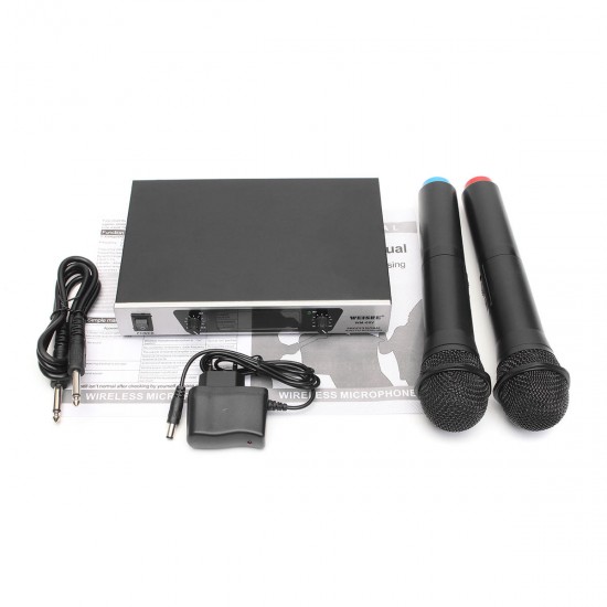 WM-09V VHF Wireless 2 Channel Dual Handheld KTV Karaoke Home Party Microphone System WM-09V VHF Wireless 2 Channel Dual Handheld KTV Karaoke Home Party Microphone System